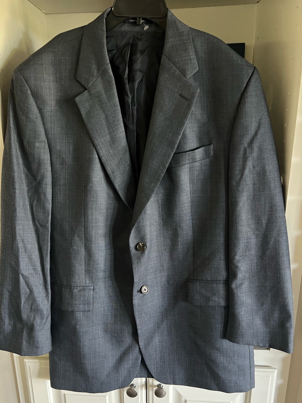 Chaps Ralph Men's Classic Blue Sports Coat Blazer Two-Button, Navy Check XL 44R